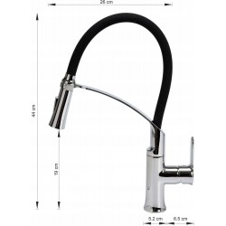 FALA BATERIA ZLEWOZMYWAKOWA Z ELASTYCZNĄ WYLEWKĄ FLEXIBLE 2-BLACK 75675