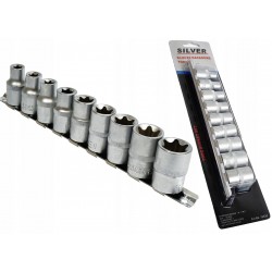 KOMPLET NASADEK TORX NA GRZECHOTKE 1/2" E10-24 9SZTUK NA TAŚMIE S10630