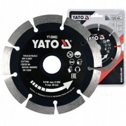 YATO TARCZA TNĄCA DIAMENTOWA BETONU SEGMENTOWA 125MM MOKRO SUCHO YT-59962
