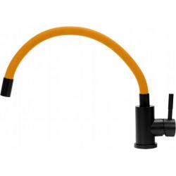 BATERIA ZLEWOZMYWAKOWA ELASTYCZNA 'BLACK FLEXIBLE' POMARAŃCZOWA FALA 75778