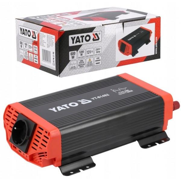 YATO PRZETWORNICA NAPIĘCIA PRĄDU STAŁEGO 12/230V 600W CZYSTY SINUS YT-81482 YATO PRZETWORNICA NAPIĘCIA PRĄDU STAŁEGO 12/230V 600W CZYSTY SINUS YT-81482