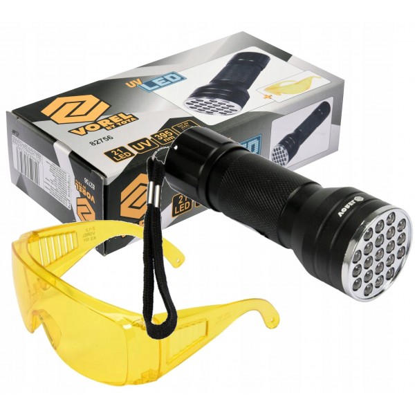 VOREL ZESTAW UV 21LED TESTER KLIMATYZACJI SZUKANIE BURSZTYNU+OKULARY 82756 VOREL ZESTAW UV 21LED TESTER KLIMATYZACJI SZUKANIE BURSZTYNU+OKULARY 82756