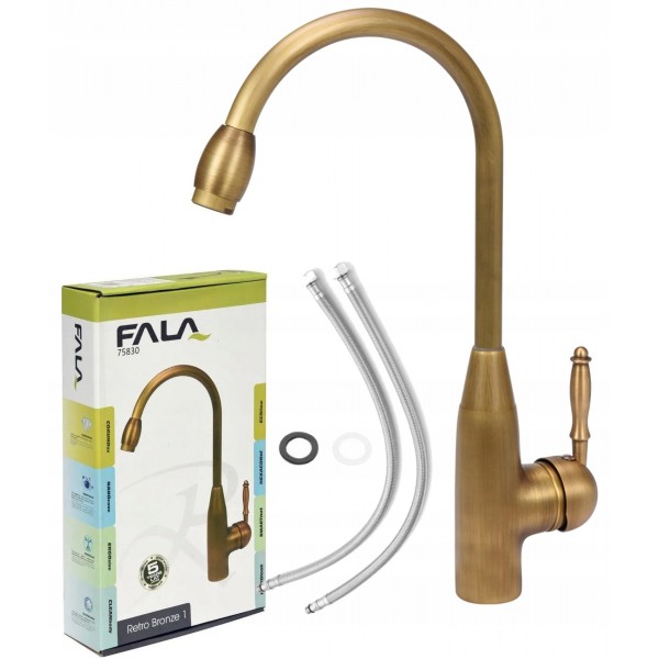 FALA BATERIA KUCHENNA STOJĄCA RETRO MOSIĄDZ BRONZE 1 KRAN CERAMICZNA 75830 FALA BATERIA KUCHENNA STOJĄCA RETRO MOSIĄDZ BRONZE 1 KRAN CERAMICZNA 75830