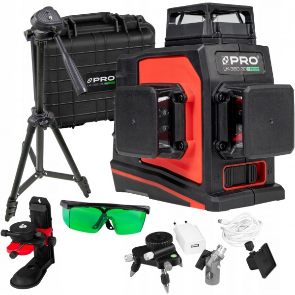 PRO LK-360.3DG LASER PŁASZCZYZNOWY KRZYŻOWY 3D 360 + STATYW PRO LK-360.3DG LASER PŁASZCZYZNOWY KRZYŻOWY 3D 360 + STATYW