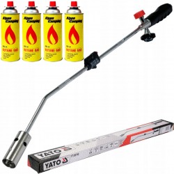 YATO WYPALARKA OPALARKA PALNIK LIŚCI CHWASTÓW 800MM ZAPALNIK PIEZO + 4xGAZ