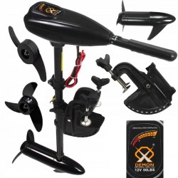 MAR-POL ZABURTOWY SILNIK ELEKTRYCZNY 12V 50lbs DEMON+KLUCZE 2X ŚRUBA M83306