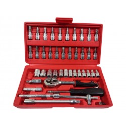 ZESTAW KLUCZY NASADOWYCH BITY ELEMENTÓW KLUCZE NASADOWE TORX 46el SK-046-01