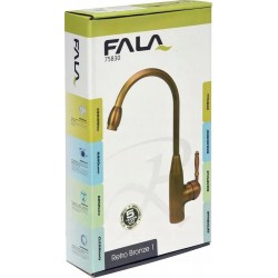FALA BATERIA KUCHENNA STOJĄCA RETRO MOSIĄDZ BRONZE 1 KRAN CERAMICZNA 75830
