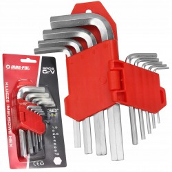 MAR-POL KLUCZE IMBUSOWE DWUSTRONNE 1.5-10mm 9 SZTUK "KRÓTKIE" CrV M66433
