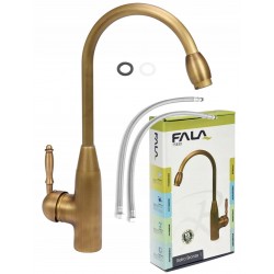 FALA BATERIA KUCHENNA STOJĄCA RETRO MOSIĄDZ BRONZE 1 KRAN CERAMICZNA 75830