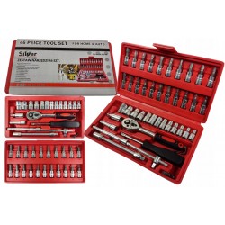 ZESTAW KLUCZY NASADOWYCH BITY ELEMENTÓW KLUCZE NASADOWE TORX 46el SK-046-01