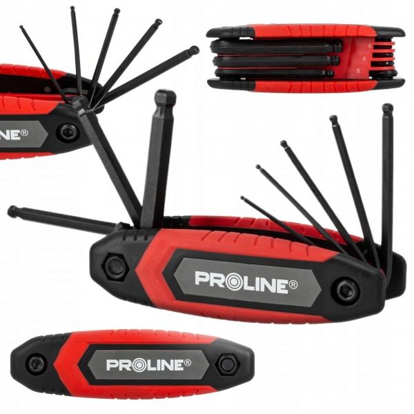 PROLINE KLUCZE IMBUSOWE Z KULKĄ I SKUWKĄ ZESTAW 8 ELEMENTÓW 1.5-8.0MM 48363 PROLINE KLUCZE IMBUSOWE Z KULKĄ I SKUWKĄ ZESTAW 8 ELEMENTÓW 1.5-8.0MM 48363