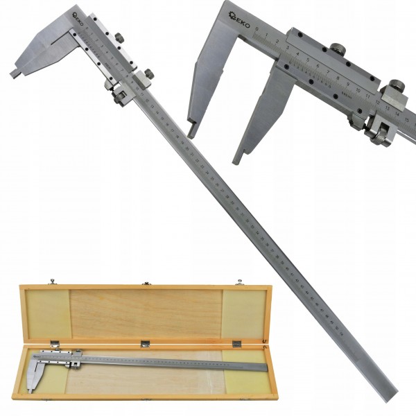 GEKO PRECYZYJNA SUWMIARKA 0-600MM 0,05 JEDNOSZCZĘKOWA WALIZKA DREWNO G01496 GEKO PRECYZYJNA SUWMIARKA 0-600MM 0,05 JEDNOSZCZĘKOWA WALIZKA DREWNO G01496