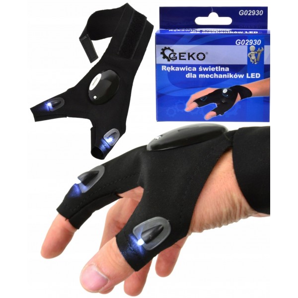 GEKO RĘKAWICA ŚWIETLNA DLA MECHANIKÓW LED REGULOWANE ZAPIĘCIE G02930