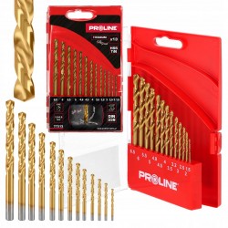 PROLINE KOMPLET WIERTEŁ DO METALU HSSTIN DIN338 13 SZTUK 1.5-6.5MM 77313