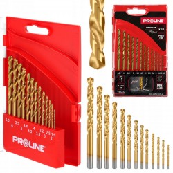 PROLINE KOMPLET WIERTEŁ DO METALU HSSTIN DIN338 13 SZTUK 1.5-6.5MM 77313
