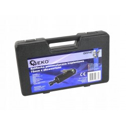 GEKO KOMPLET SZLIFIERKA PNEUMATYCZNA TRZPIENIOWA 75MM Z AKCESORIAMI G03142
