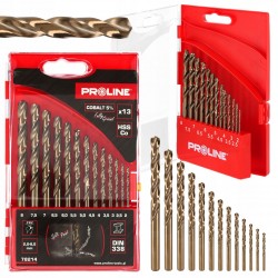 ZESTAW WIERTEŁ DO METALU HSSCO DIN338 13 SZTUK 2-8MM PROLINE 78214