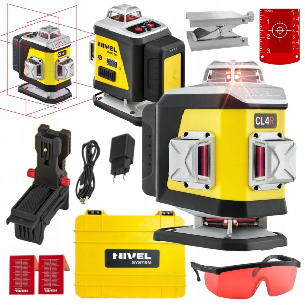 NIVEL SYSTEM LASER KRZYŻOWY 4D CZERWONY Bluetooth AKCESORIA WALIZKA CL4R NIVEL SYSTEM LASER KRZYŻOWY 4D CZERWONY Bluetooth AKCESORIA WALIZKA CL4R