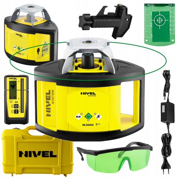 NIVEL SYSTEM NIWELATOR LASER OBROTOWY ZIELONY DIGITAL WALIZKA NL500G NIVEL SYSTEM NIWELATOR LASER OBROTOWY ZIELONY DIGITAL WALIZKA NL500G