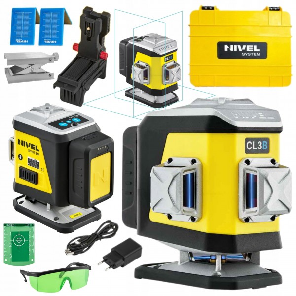 NIVEL SYSTEM LASER KRZYŻOWY 3D NIEBIESKI Bluetooth AKCESORIA WALIZKA CL3B NIVEL SYSTEM LASER KRZYŻOWY 3D NIEBIESKI Bluetooth AKCESORIA WALIZKA CL3B