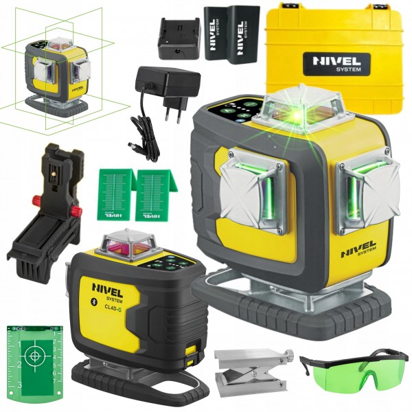 NIVEL SYSTEM LASER KRZYŻOWY 4D ZIELONY Bluetooth AKCESORIA WALIZKA CL4D-G NIVEL SYSTEM LASER KRZYŻOWY 4D ZIELONY Bluetooth AKCESORIA WALIZKA CL4D-G