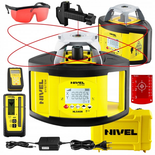 NIVEL SYSTEM NIWELATOR LASER OBROTOWY CZERWONY DIGITAL WALIZKA NL540R NIVEL SYSTEM NIWELATOR LASER OBROTOWY CZERWONY DIGITAL WALIZKA NL540R