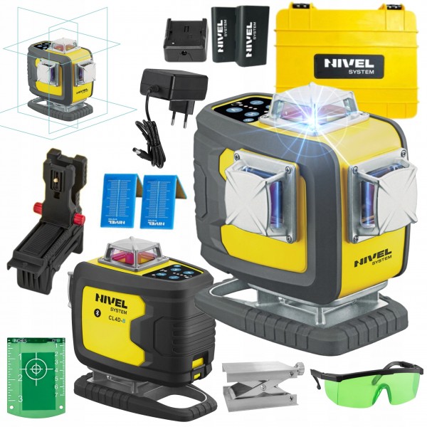 NIVEL SYSTEM LASER KRZYŻOWY 4D NIEBIESKI Bluetooth AKCESORIA WALIZKA CL4D-B NIVEL SYSTEM LASER KRZYŻOWY 4D NIEBIESKI Bluetooth AKCESORIA WALIZKA CL4D-B