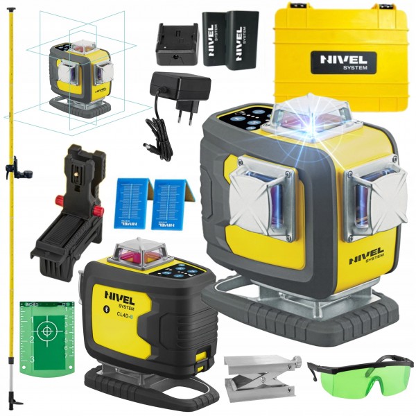 NIVEL SYSTEM LASER KRZYŻOWY 4D NIEBIESKI CL4D-B WALIZKA AKCESIA TYCZKA LP36 NIVEL SYSTEM LASER KRZYŻOWY 4D NIEBIESKI CL4D-B WALIZKA AKCESIA TYCZKA LP36