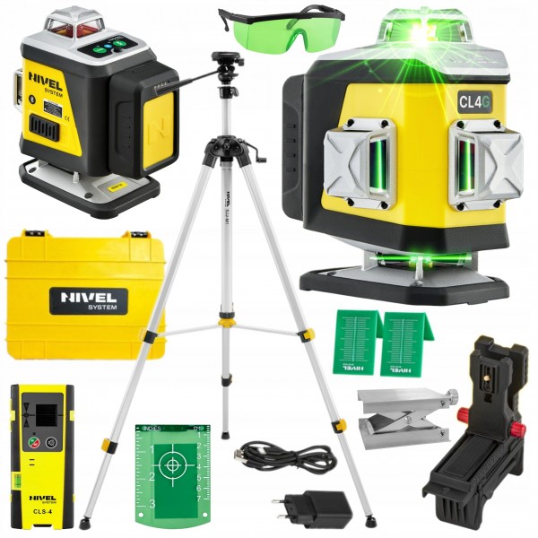 NIVEL SYSTEM LASER KRZYŻOWY 4D ZIELONY CL4G WALIZKA +STATYW SJJM1EX CLS4 NIVEL SYSTEM LASER KRZYŻOWY 4D ZIELONY CL4G WALIZKA +STATYW SJJM1EX CLS4