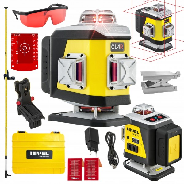 NIVEL SYSTEM LASER KRZYŻOWY 4D CZERWONY CL4R WALIZKA AKCESORIA TYCZKA LP-36 NIVEL SYSTEM LASER KRZYŻOWY 4D CZERWONY CL4R WALIZKA AKCESORIA TYCZKA LP-36
