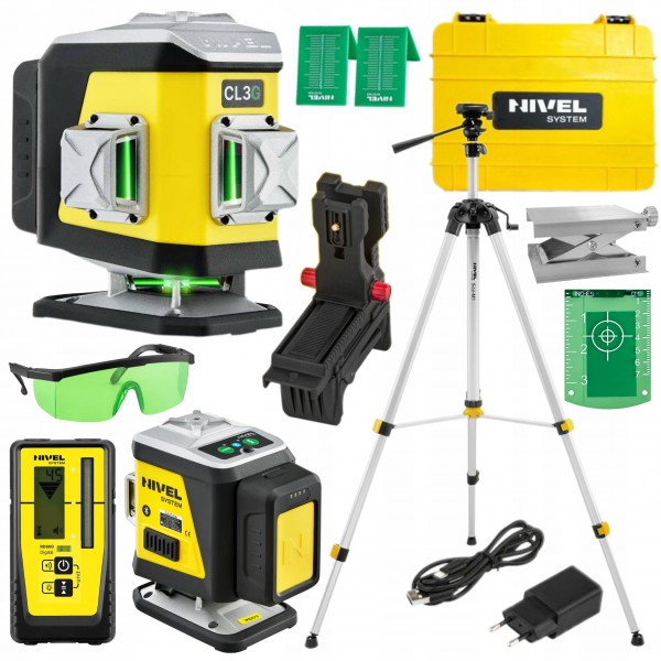 NIVEL SYSTEM LASER KRZYŻOWY 3D ZIELONY CL3G WALIZKA +STATYW SJJM1EX RD800 NIVEL SYSTEM LASER KRZYŻOWY 3D ZIELONY CL3G WALIZKA +STATYW SJJM1EX RD800
