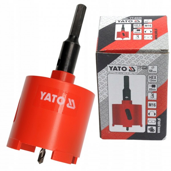 YATO KORONA DIAMENTOWA KORONKA WIERTŁO KORONOWE 68 MM BETON CEGŁA YT-6045 YATO KORONA DIAMENTOWA KORONKA WIERTŁO KORONOWE 68 MM BETON CEGŁA YT-6045