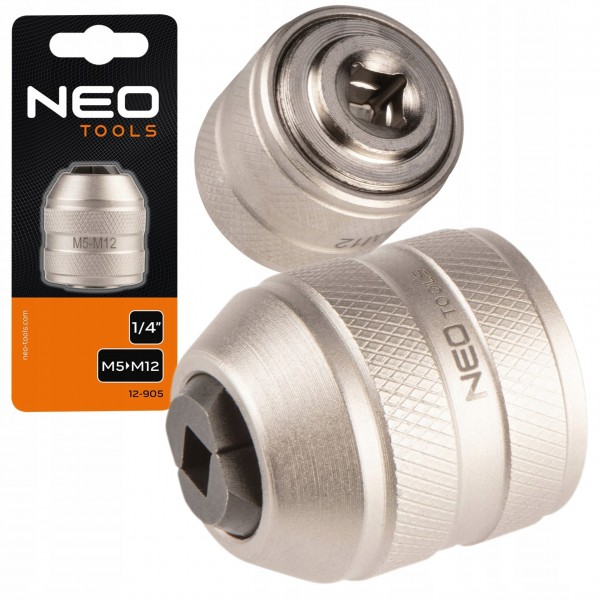 NEO ADAPTER UCHWYT DO GWINTOWNIKÓW, 1/4"DR M5-M12 12-905 NEO ADAPTER UCHWYT DO GWINTOWNIKÓW, 1/4"DR M5-M12 12-905
