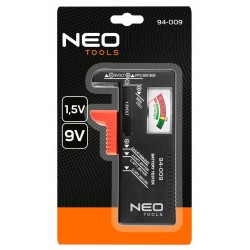 NEO TESTER BATERII I AKUMULATORKÓW 9V R3 AAA R6 AA R9 R14 R20 1,5V 94-009