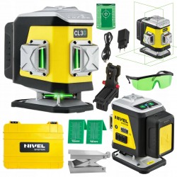 NIVEL SYSTEM LASER KRZYŻOWY 3D ZIELONY Bluetooth AKCESORIA WALIZKA CL3G
