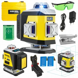 NIVEL SYSTEM LASER KRZYŻOWY 4D NIEBIESKI Bluetooth AKCESORIA WALIZKA CL4B