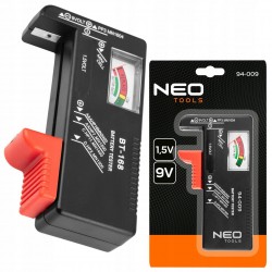 NEO TESTER BATERII I AKUMULATORKÓW 9V R3 AAA R6 AA R9 R14 R20 1,5V 94-009