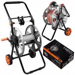 NEO WÓZEK NA WĄŻ OGRODOWY METALOWY DO 60m 1/2" +PROWADNICA WĘŻA 15-792