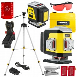 NIVEL SYSTEM LASER KRZYŻOWY 3D CZERWONY CL3R WALIZKA +AKCES STATYW SJJM1EX