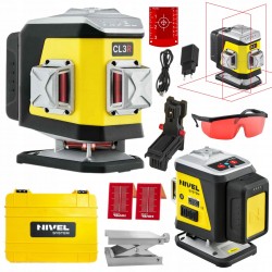 NIVEL SYSTEM LASER KRZYŻOWY 3D CZERWONY Bluetooth AKCESORIA WALIZKA CL3R