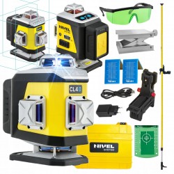 NIVEL SYSTEM LASER KRZYŻOWY 4D NIEBIESKI CL4B WALIZKA AKCESORIA TYCZKA LP36