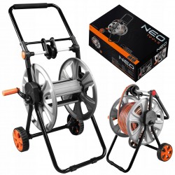 NEO WÓZEK NA WĄŻ OGRODOWY METALOWY DO 60m 1/2" +PROWADNICA WĘŻA 15-792