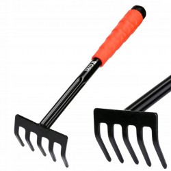 YATO GRABKI MAŁE GRABIE OGRODOWE OGRODNICZE STALOWE 32.5cm RĘKOJEŚĆ YT-8866