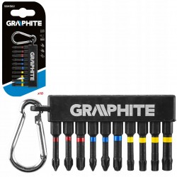 GRAPHITE ZESTAW BITÓW UDAROWYCH 10 SZT + KARABIŃCZYK DO MOCOWANIA 56H562