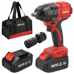 YATO KLUCZ UDAROWY AKUMUL. BEZSZCZOTKOWY 18V 800NM + 2x4Ah + TORBA +ADAPTER