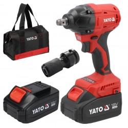 YATO KLUCZ UDAROWY AKUMULATOROWY BEZSZCZOTKOWY 18V 350NM + 2x4Ah +NASADKA