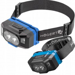 HOEGERT LATARKA CZOŁOWA LED USB COB IPX4 200LM POWERBANK 6 FUNKCJI HT1E423