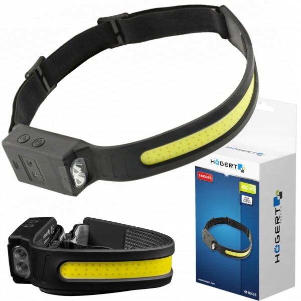HOEGERT LATARKA CZOŁOWA LED COB USB 5TRYBÓW CZOŁÓWKA CZUJNIK RUCHU HT1E426 HOEGERT LATARKA CZOŁOWA LED COB USB 5TRYBÓW CZOŁÓWKA CZUJNIK RUCHU HT1E426