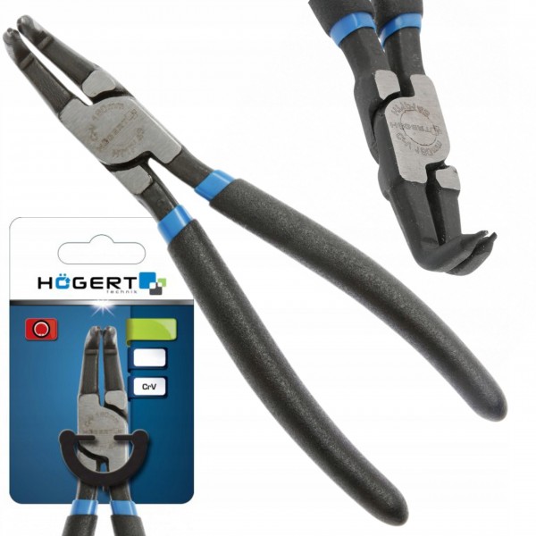 HOGERT SZCZYPCE DO PIERŚCIENI OSADCZYCH WEWNĘTRZNE ODGIĘTE 180MM HT1P143